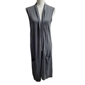 Halogen long cashmere kimono sweater open front draped duster